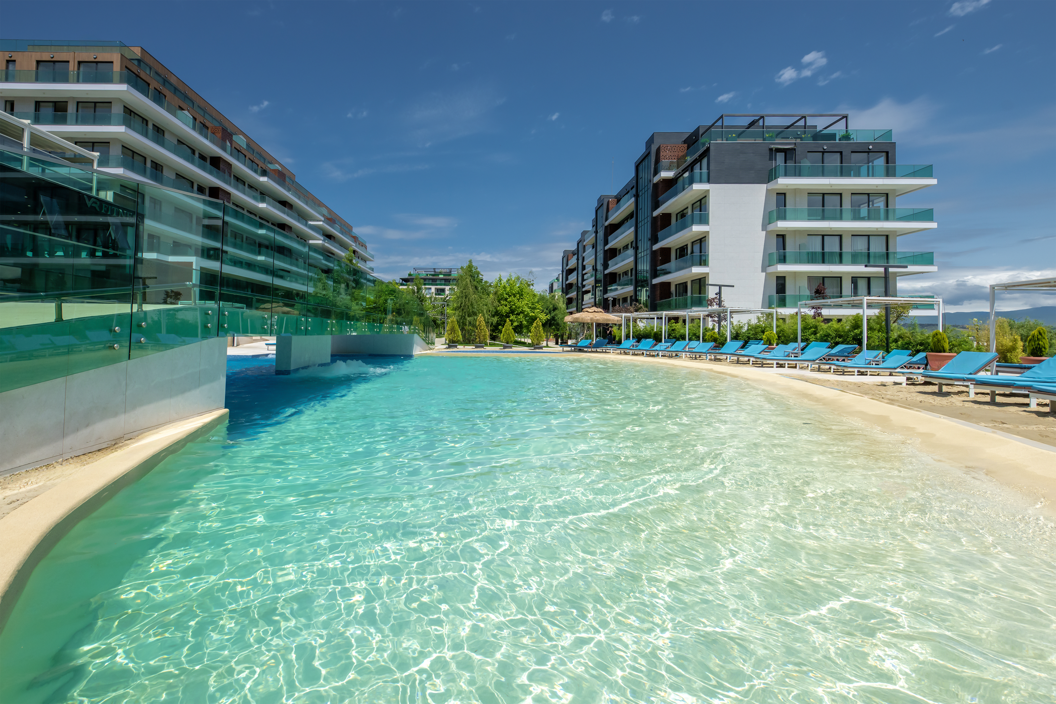 45-Meter Pool with Sandy Beach and Sea Wave Simulation